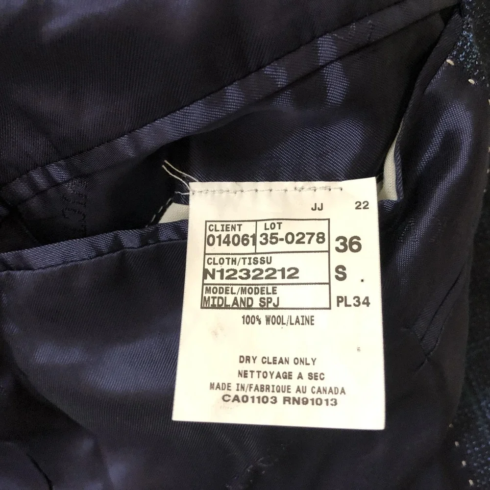 Jack Victor Blazer Mens 36S Blue Plaid Super 130s Wool Sport Coat Jacket Canada